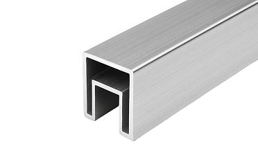 Труба 40х40 мм с пазом 24 х 24 под стекло, 6м, алюминиевый, неанод Фk856-2 AL купить в Екатеринбурге
