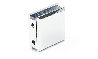 Коннектор для душевой  стена-стекло 45х45 мм, 90°, с двумя отверстиями, цинк, полированный t731 PZn купить в Екатеринбурге