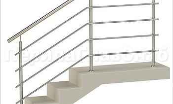 Четыре ригеля на сварке, круглый поручень и круглые стойки для крыльца в Екатеринбурге. Готовые проекты ПерилаГлавСнаб