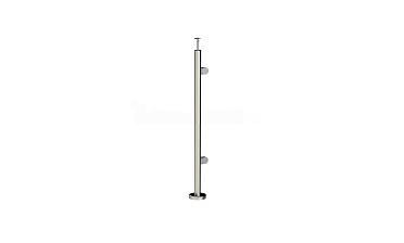 Стойка круглая Ø38.1: 2 штамп. зажимных стеклодержателя, полированная, высота 950 мм (AISI 201) k726-R купить в Екатеринбурге