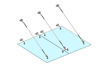 Комплект фурнитуры для козырька 1500х1800 (на вантах/тягах) k671-15-18 купить в Екатеринбурге