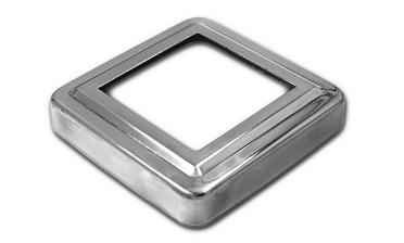 Низ стойки фигурный под трубу 50х50 мм, 83х83х0.5 мм, высота 17 мм, полированный (AISI 304) k375 купить в Екатеринбурге