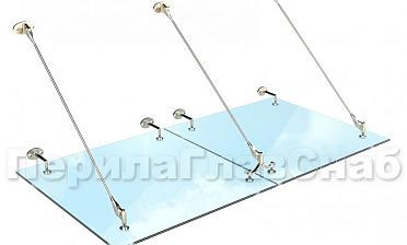 Комплект фурнитуры для козырька 1800х1800 (на вантах/тягах) k671-18-18 купить в Екатеринбурге