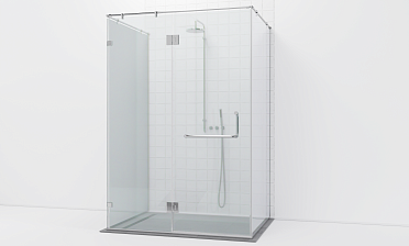 Комплект фурнитуры для душевой перегородки возле стены с дверью и глухими стеклами t571-1 купить в Екатеринбурге