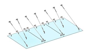 Комплект фурнитуры для козырька 1800х3700 (на вантах/тягах) k671-18-37 купить в Екатеринбурге
