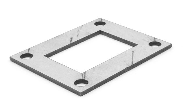 Фланец прямоугольный нержавеющий 100х80 (под трубу 40x60) Ф-0533