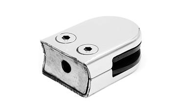 Стеклодержатель штампованный полированный под стекло 10 мм, под стойку Ø38.1 мм, (AISI 304) 40х22х53 k038-10 купить в Екатеринбурге