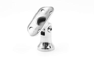 Наконечник стойки "колокольчик" на плоскость, с регулируемым ложементом под поручень Ø50.8 мм, литой, полированный, нержавеющий AISI 304, k203-3 купить в Екатеринбурге