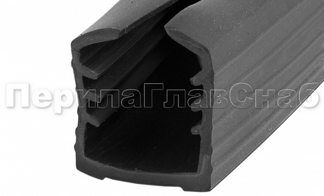Уплотнитель в поручень с пазом 24х24 для стекла 8 мм (4+4), EPDM Фk309