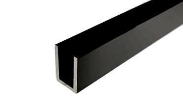 П-образный профиль 19x13, L=2200, под стекло 8 мм, алюминий анодированный в черный глянцевый t756 AND BL купить в Екатеринбурге