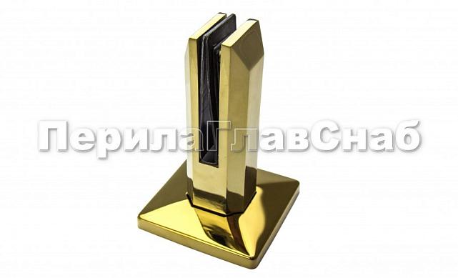Стеклодержатель литой напольный, плоский 50х50х160 мм, полированный, под золото (AISI 304) Фk275-88