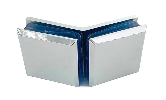 Коннектор для душевой кабины стекло-стекло 135°, 45х45, цинк , вырез 71 t736 PZn