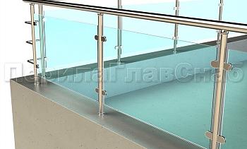 Кровельное ограждение из нержавеющей стали со стеклами в Екатеринбурге. Готовые проекты ПерилаГлавСнаб