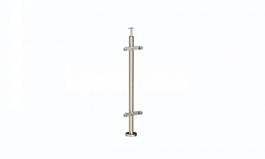 Стойка круглая  Ø38.1: 2 пластинчатых стеклодержателя, полированная, высота 950 мм (AISI 304) k729 купить в Екатеринбурге Стойка круглая  Ø38.1: 2 пластинчатых стеклодержателя, полированная, высота 950 мм (AISI 304) k729 купить в Екатеринбурге