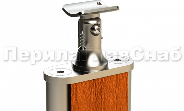 Дизайнерская плоская комбинированная стойка в сборе из шлифованной нержавеющей стали и древесины дуба с четырьмя ригеледержателями k742-2 2 Дизайнерская плоская комбинированная стойка в сборе из шлифованной нержавеющей стали и древесины дуба с четырьмя ригеледержателями k742-2 2