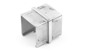 Соединитель для поручня с пазом 40х40 мм, полированный, (AISI 304) k545 купить в Екатеринбурге