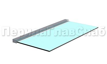 Козырек на алюминиевом профиле ,вынос до 950мм k671-100-1.2 купить в Екатеринбурге