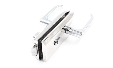 Замок для стеклянной двери с нажимной ручкой, евроцилиндр односторонний ключ/защелка, с ответной частью на стекло, полированный t155 PSS купить в Екатеринбурге