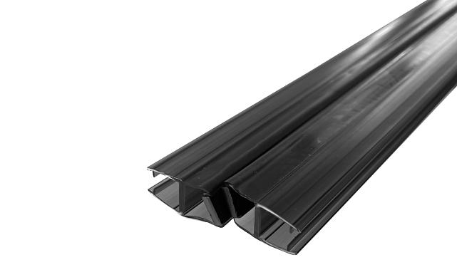 Комплект уплотнителей для стекла 8мм (2 шт.), стекло-стекло, с магнитом 135°, 2,2 м.черный прозрачный t208 BL