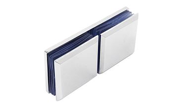 Коннектор для душевой кабины стекло-стекло 180° 45х45 мм цинк-хром полированный t734 PZn купить в Екатеринбурге