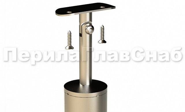 Готовая стойка Ø38,1х950 мм деревянная, со вставками из нержавеющей стали 2х100 мм с 2 стеклодержателями k741-2-R 2 Готовая стойка Ø38,1х950 мм деревянная, со вставками из нержавеющей стали 2х100 мм с 2 стеклодержателями k741-2-R 2