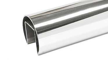 Труба Ø42.4 мм, с пазом 24х24, тройная полировка 800GRIT, (AISI 201) k820 купить в Екатеринбурге Труба Ø42.4 мм, с пазом 24х24, тройная полировка 800GRIT, (AISI 201) k820 купить в Екатеринбурге