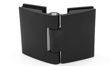 Петля для душевой кабины стекло-стекло 180°, без реза, нержавеющая сталь AISI 304, черная t313 BL купить в Екатеринбурге