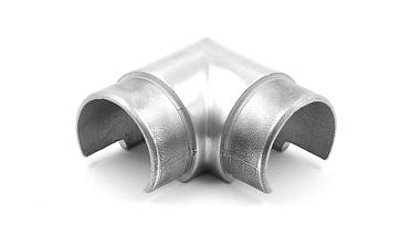 Отвод поручня с пазом Ø48.3мм, 90°, с двумя установочными кольцами, шлифованный 320Grit, (aisi 304) Фk237-2 купить в Екатеринбурге