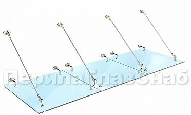 Комплект фурнитуры для козырька 1200х2800 (на вантах/тягах) k671-12-28 купить в Екатеринбурге