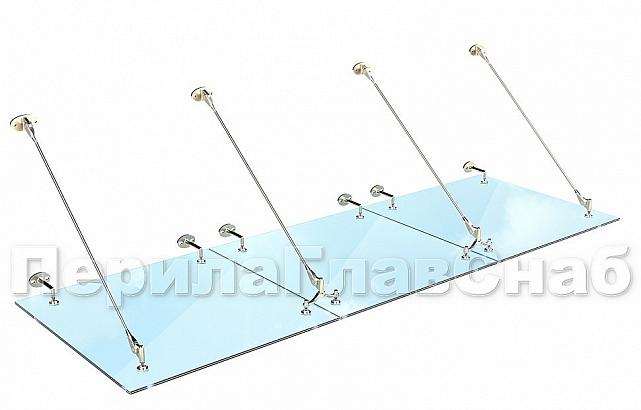 Комплект фурнитуры для козырька 1200х2800 (на вантах/тягах) k671-12-28