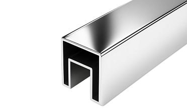 Труба 40х40 мм, с пазом 24х24, полированная 600Grit, AISI 304 k856 купить в Екатеринбурге Труба 40х40 мм, с пазом 24х24, полированная 600Grit, AISI 304 k856 купить в Екатеринбурге