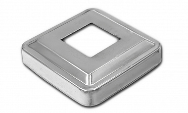 Низ стойки фигурный под трубу 25х25 мм, 66х66х0.4, высота 16 мм, полированный (AISI 304) k374 купить в Екатеринбурге