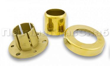 Цанга под трубу Ø38.1 мм, полированная #600, AISI 304, 3 отв. Ø7 мм, 3 отв. Ø9 мм, под золото Фk026-88 купить в Екатеринбурге