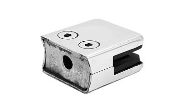 Стеклодержатель штампованный, под стекло 10 мм (5+5 мм), квадратный под стойку Ø38.1 мм (40х24х48 ) полированный AISI 304 k351-10 купить в Екатеринбурге