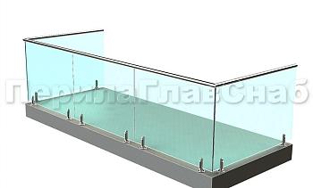 Балконные ограждения из стекла на министойках в Екатеринбурге. Готовые проекты ПерилаГлавСнаб