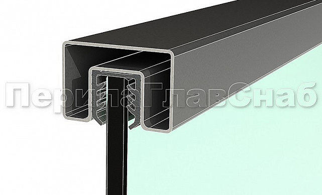 Труба 40х60 мм, с пазом 24х24 мм, шлифованная (AISI 304) k824-2 2