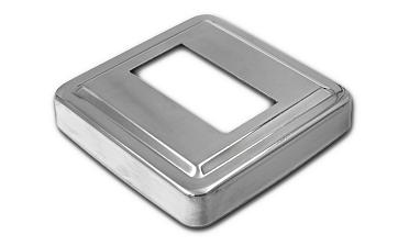 Низ стойки под трубу 50х25 мм, 84х84х0.6 мм, высота 17 мм, полированный (AISI 304) k398 купить в Екатеринбурге