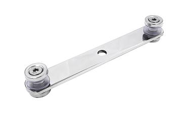 Стеклодержатель пластинчатый 3хМ8, по центрам 170х5 мм, полированный, шайбы 5 мм штамп., под стекло 6-12, (AISI 316) k023-7 купить в Екатеринбурге