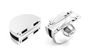 Замок для стеклянной двери с ответной частью на стекло, без вырезов, нержавеющая сталь AISI 201, полированная t109-201 PSS купить в Екатеринбурге