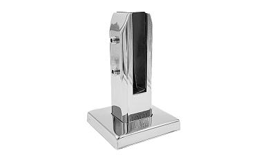 Стеклодержатель напольный 50х50х160 мм, литой, плоский, без сверления, нержавеющая сталь AISI 304, полированная k275-3 купить в Екатеринбурге