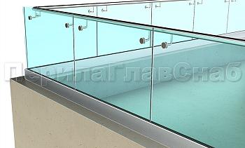 Ограждение кровли на несущем стекле и алюминиевом профиле в Екатеринбурге. Готовые проекты ПерилаГлавСнаб