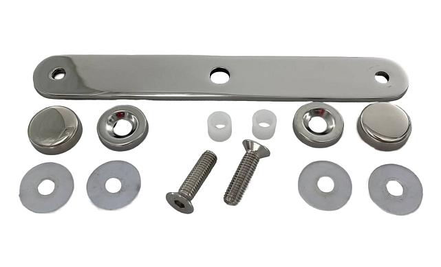 Стеклодержатель пластинчатый, под стекло 6-12 мм, полированный, по центрам 172х5 мм (AISI 304) k023-6 2