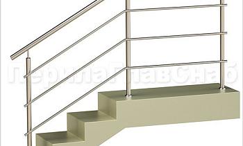 Три ригеля на сварке, круглый поручень и круглые стойки для крыльца в Екатеринбурге. Готовые проекты ПерилаГлавСнаб