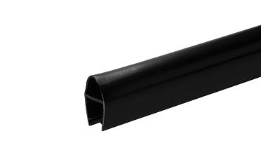 Уплотнитель для стекла 8 мм, дверь-стекло 2200 мм, непрозрачный черный t212-2 BL-U купить в Екатеринбурге