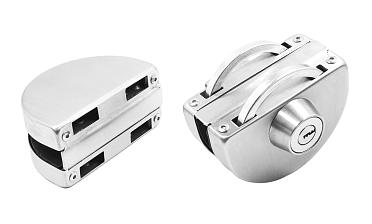 Замок для стеклянной двери с ответной частью на стекло, без вырезов в стекле шлифованный t109 SSS купить в Екатеринбурге