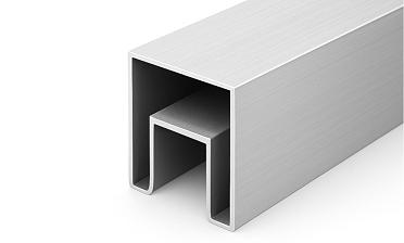 Труба 40х40 мм с пазом 24х24 под стекло, 6000 мм, алюминиевая, анодированная Фk856-3 AL купить в Екатеринбурге
