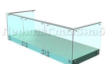 Ограждения на несущем стекле с торцевым креплением для балкона в Екатеринбурге. Готовые проекты ПерилаГлавСнаб