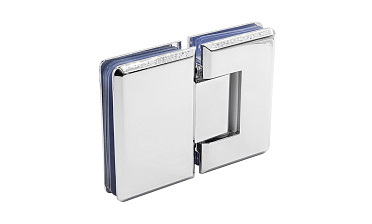 Петля для душевой кабины стекло-стекло 180° 90х55 мм цинк, полированная t303 PZn купить в Екатеринбурге Петля для душевой кабины стекло-стекло 180° 90х55 мм цинк, полированная t303 PZn купить в Екатеринбурге