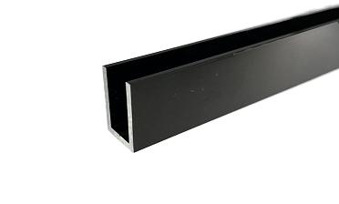 П-образный профиль 19x13, L=2500, под стекло 8 мм, алюминий анодированный в черный глянцевый t756-2500 AND BL купить в Екатеринбурге