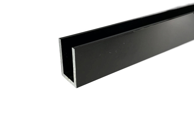 П-образный профиль 19x13, L=2500, под стекло 8 мм, алюминий анодированный в черный глянцевый t756-2500 AND BL П-образный профиль 19x13, L=2500, под стекло 8 мм, алюминий анодированный в черный глянцевый t756-2500 AND BL
